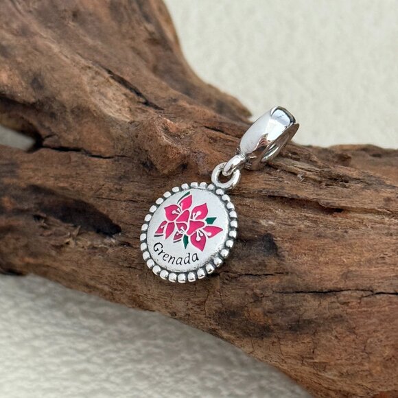 Pandora Jewelry - Pandora Grenada Bougainvillea Grenada S925 Silver Dangle Charm